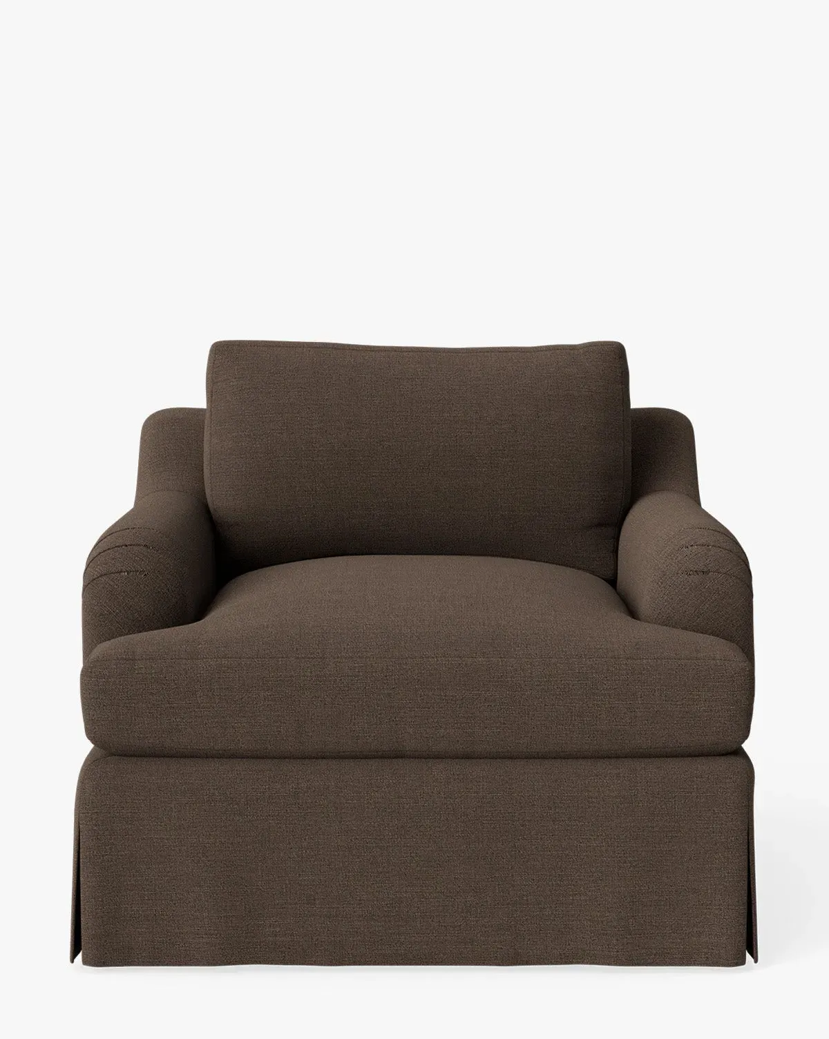 Lucille Skirted English Roll Arm Lounge Chair - Coffee, Crypton product