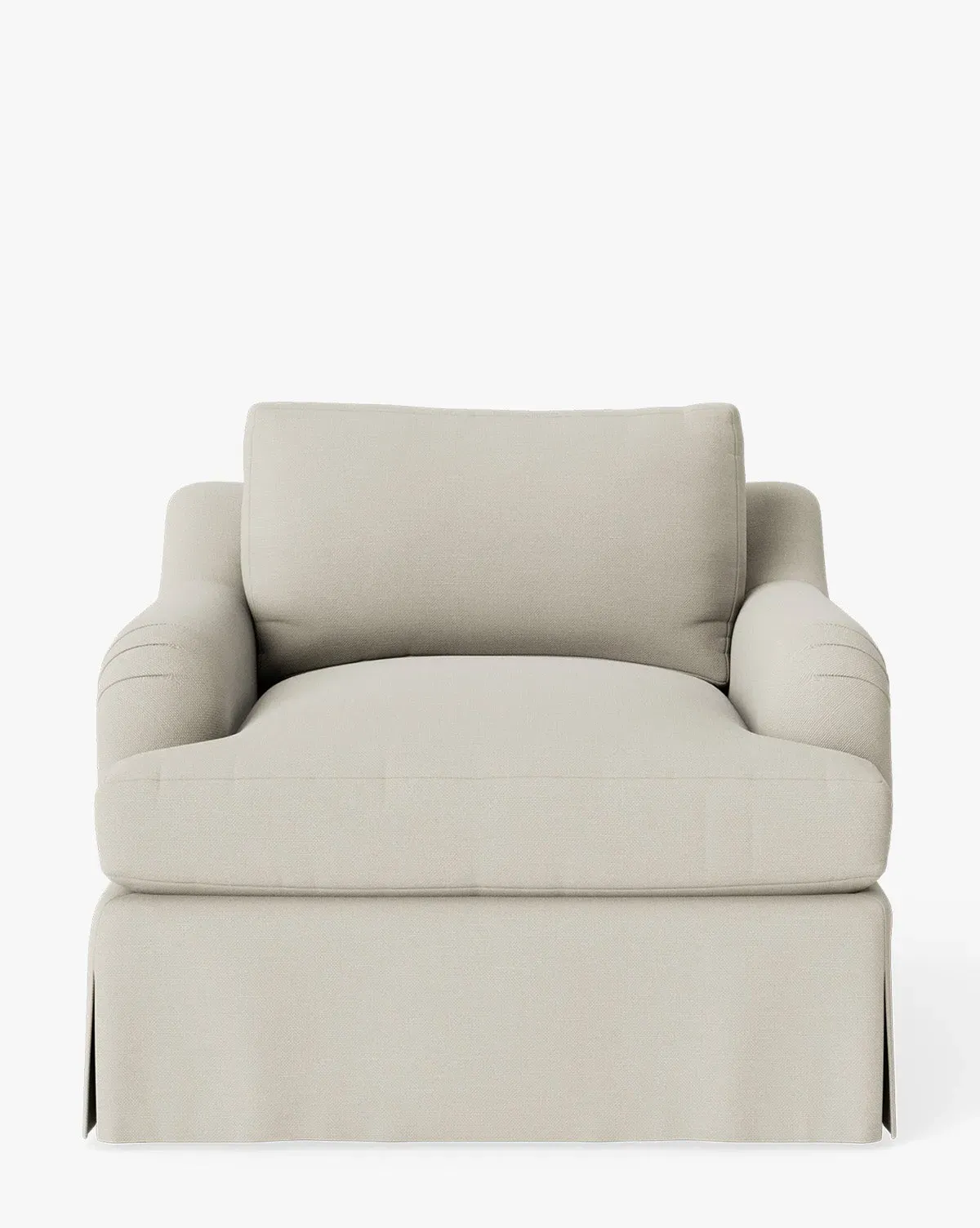Lucille Skirted English Roll Arm Lounge Chair - Egret product