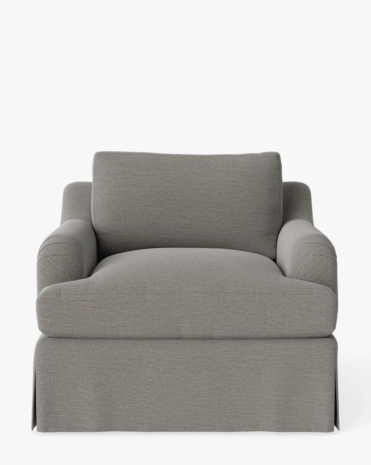 Lucille Skirted English Roll Arm Lounge Chair - Grey, Crypton product