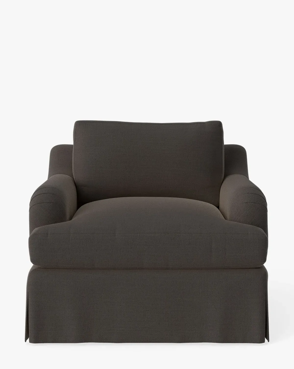 Lucille Skirted English Roll Arm Lounge Chair - Linen product