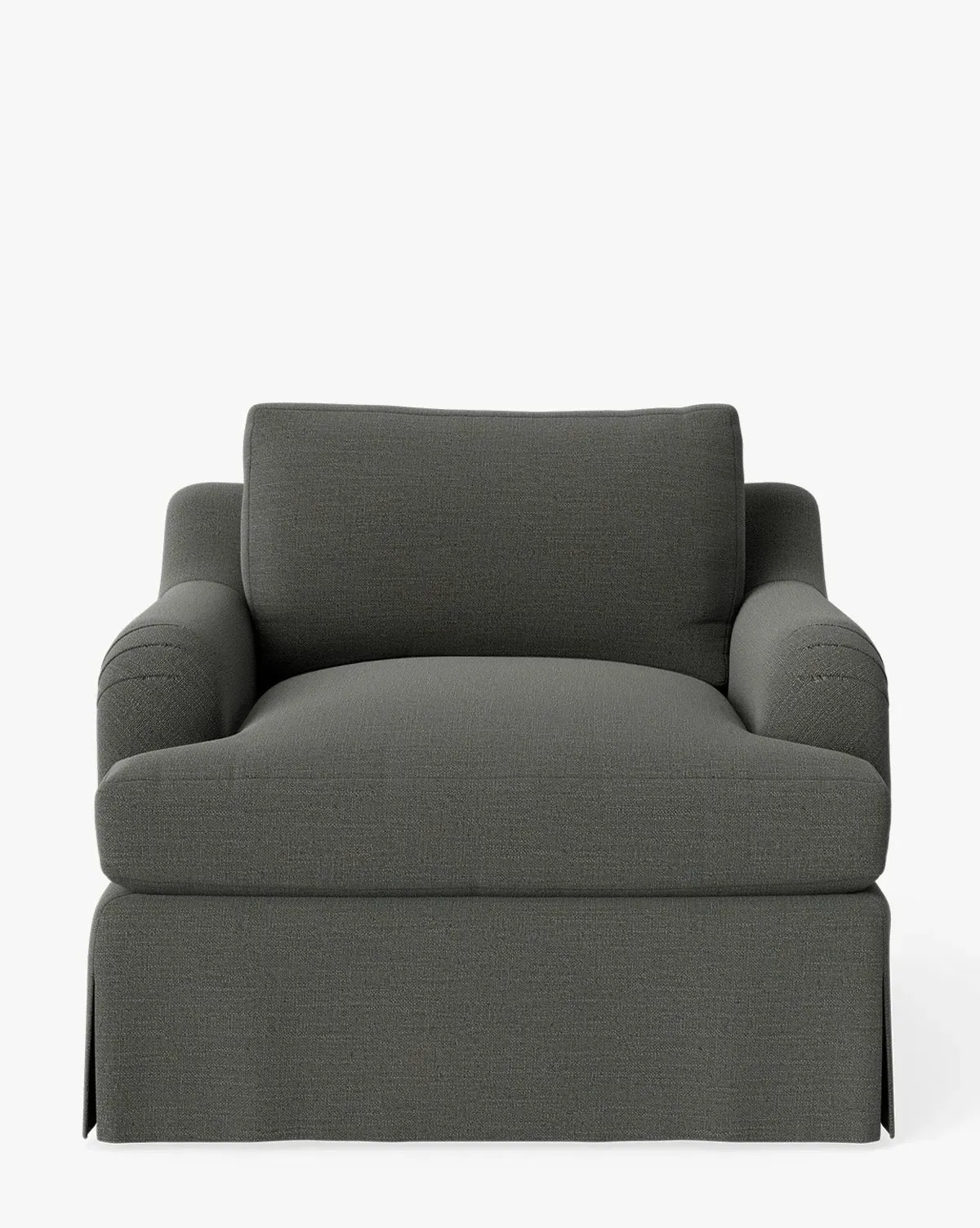 Lucille Skirted English Roll Arm Lounge Chair - Midnight, Crypton product