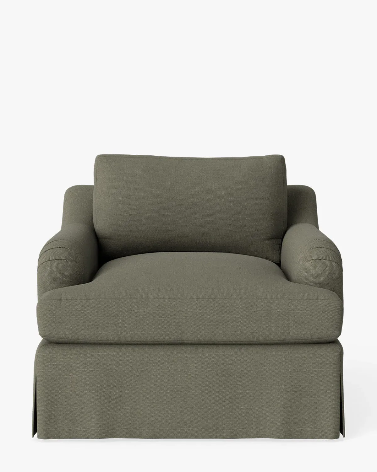 Lucille Skirted English Roll Arm Lounge Chair - Perennials Ivy product