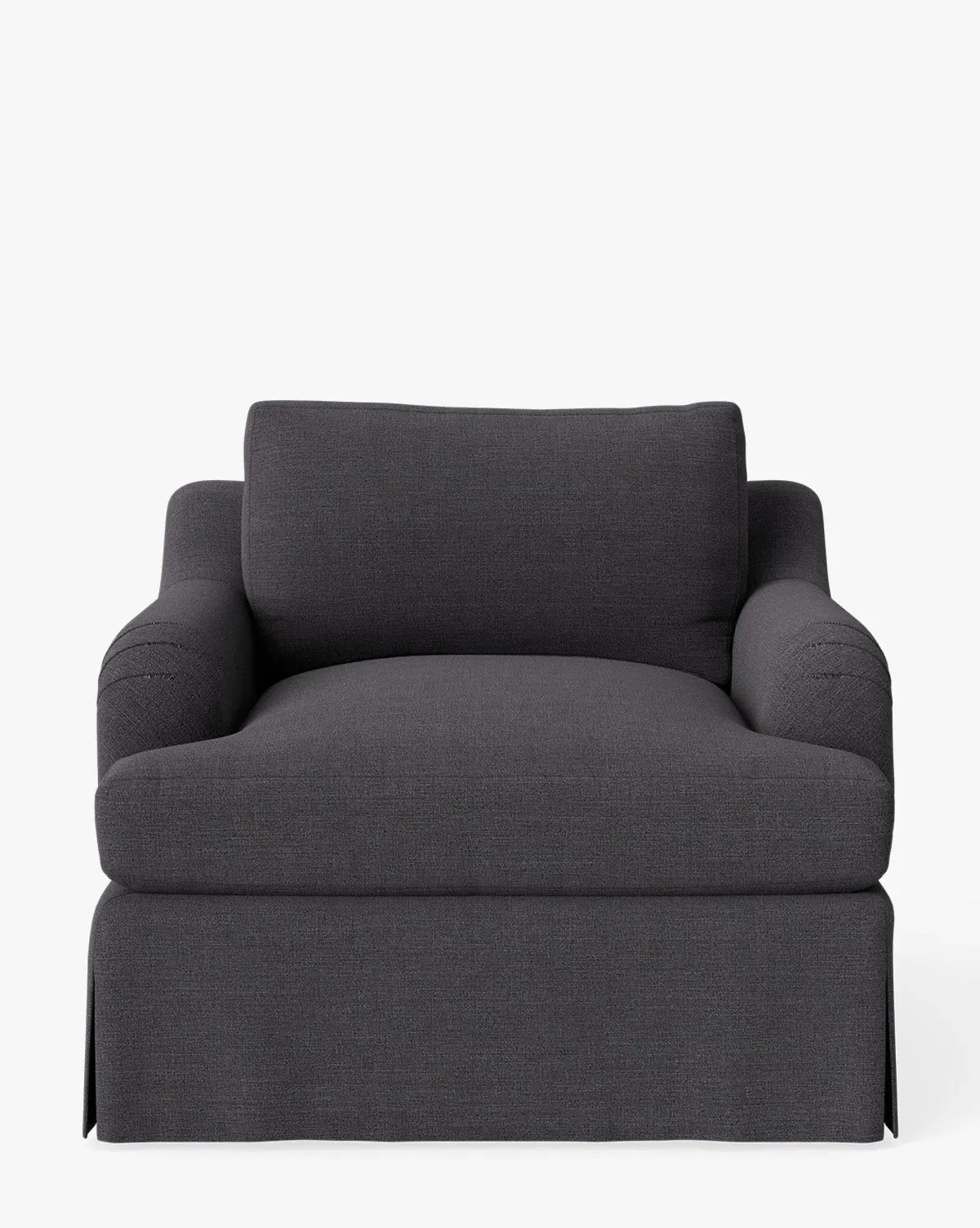 Lucille Skirted English Roll Arm Lounge Chair - Slate, Crypton product