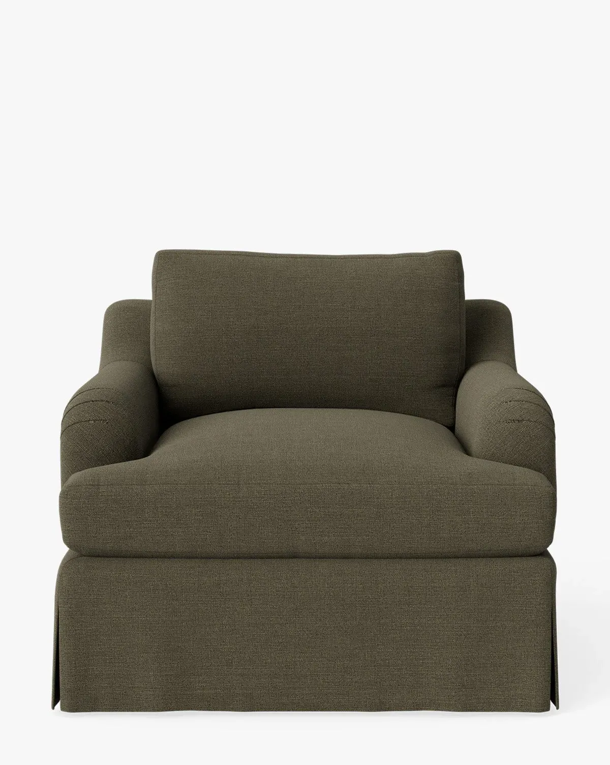 Lucille Skirted English Roll Arm Lounge Chair - Thyme, Crypton product