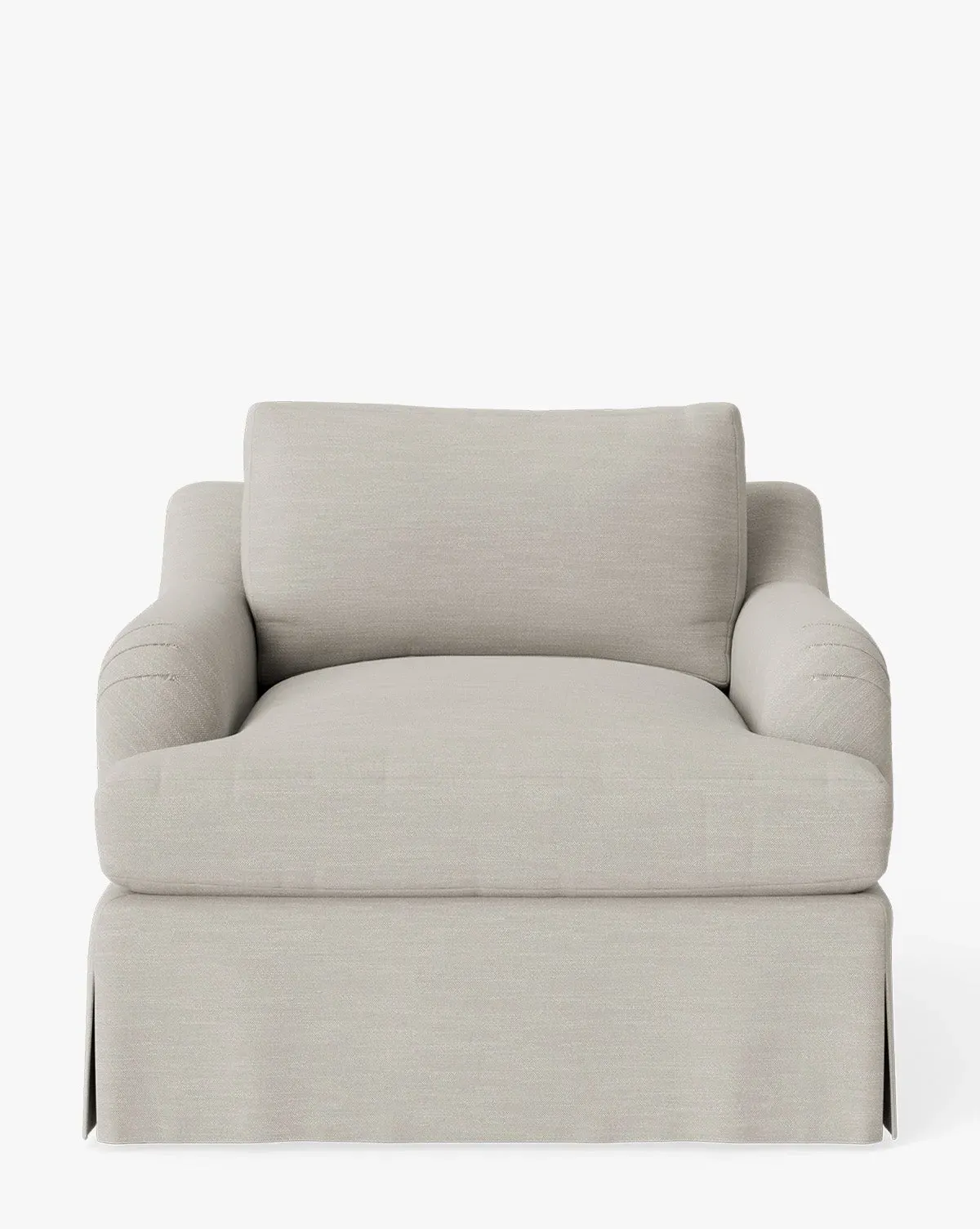 Lucille Skirted English Roll Arm Lounge Chair - White Sands, Perennials product