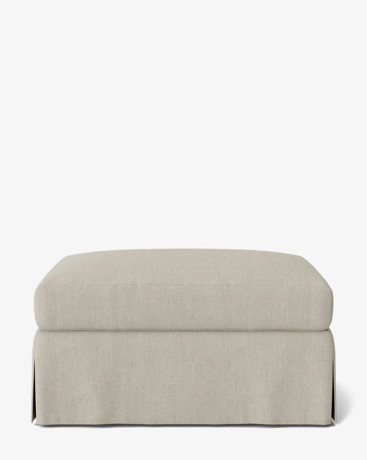 Lucille Skirted Ottoman - Basalt, Belgian Linen product