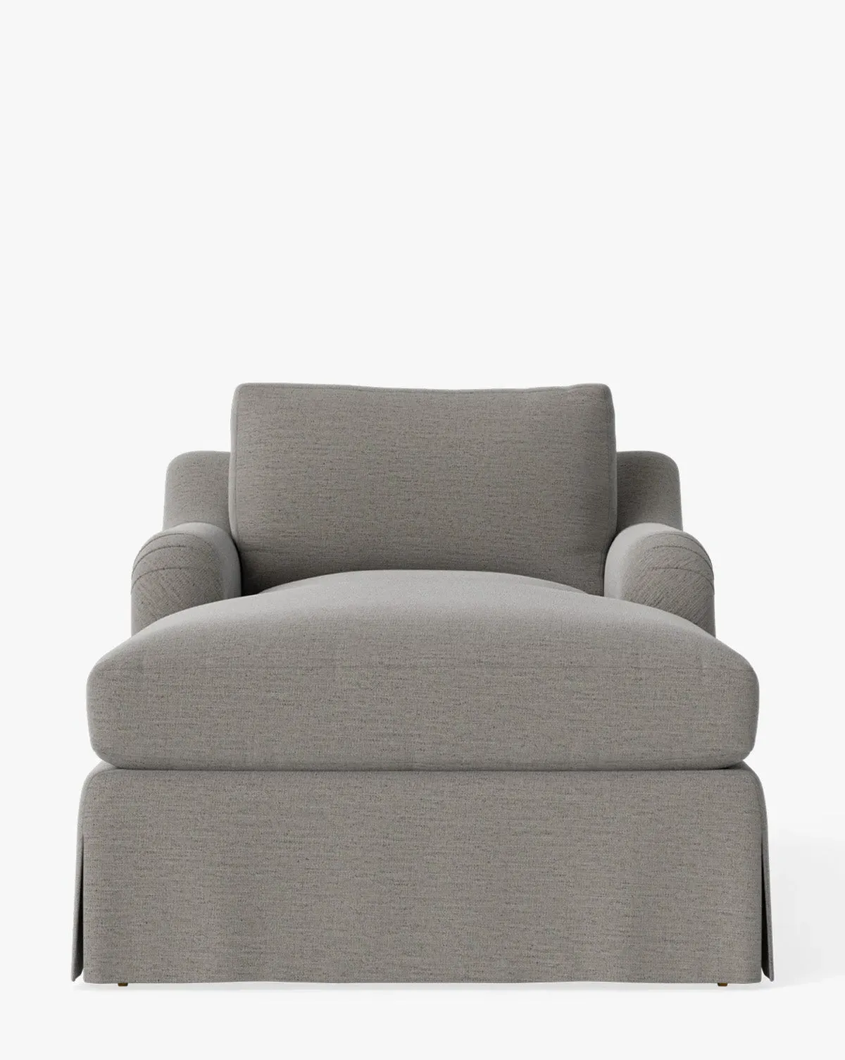 Lucille Skirted Roll Arm Chaise Lounge - Gray, Crypton product