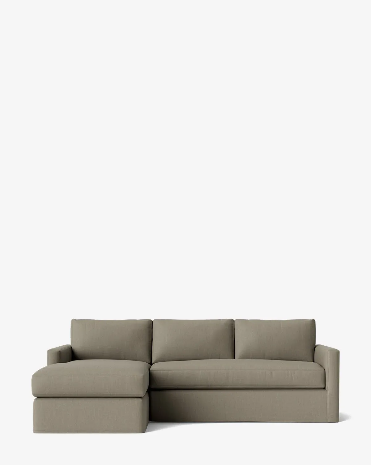 Macy Right Chaise Sectional Slipcover - Cement, Belgian Linen product