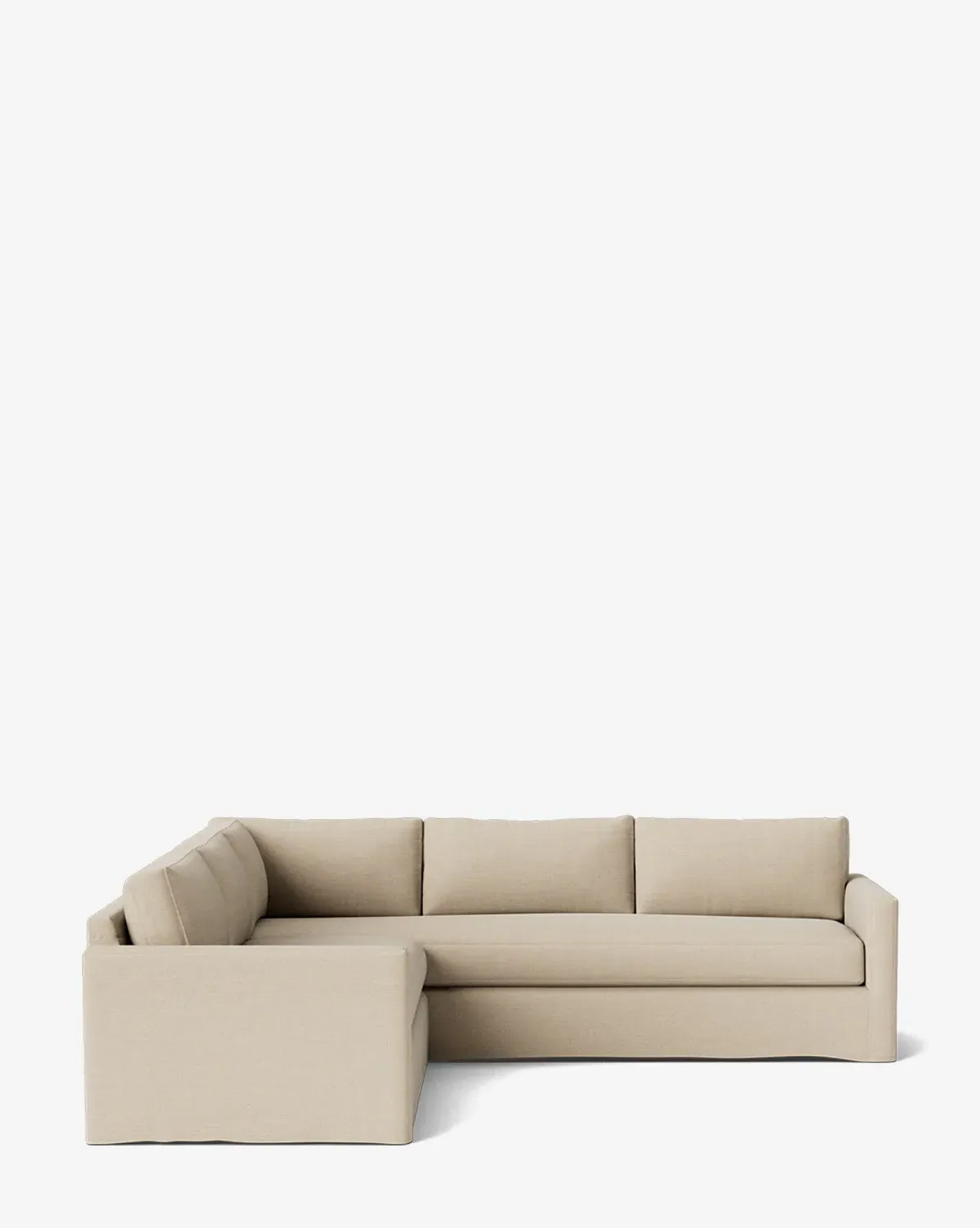 Macy Slipcover L-Shaped Sectional - Bisque Linen product