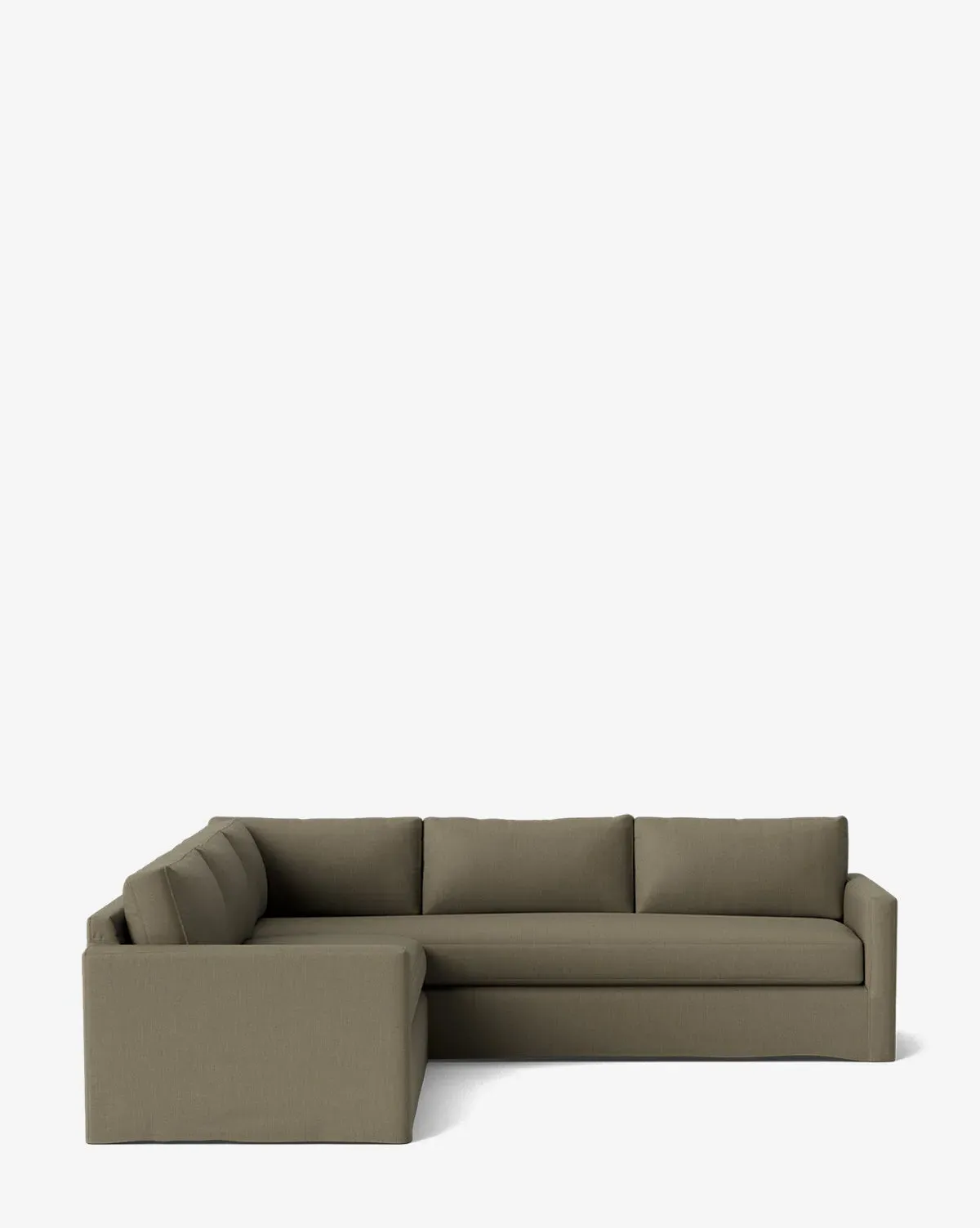 Macy Slipcover L-Shaped Sectional - Khaki, Belgian Linen product