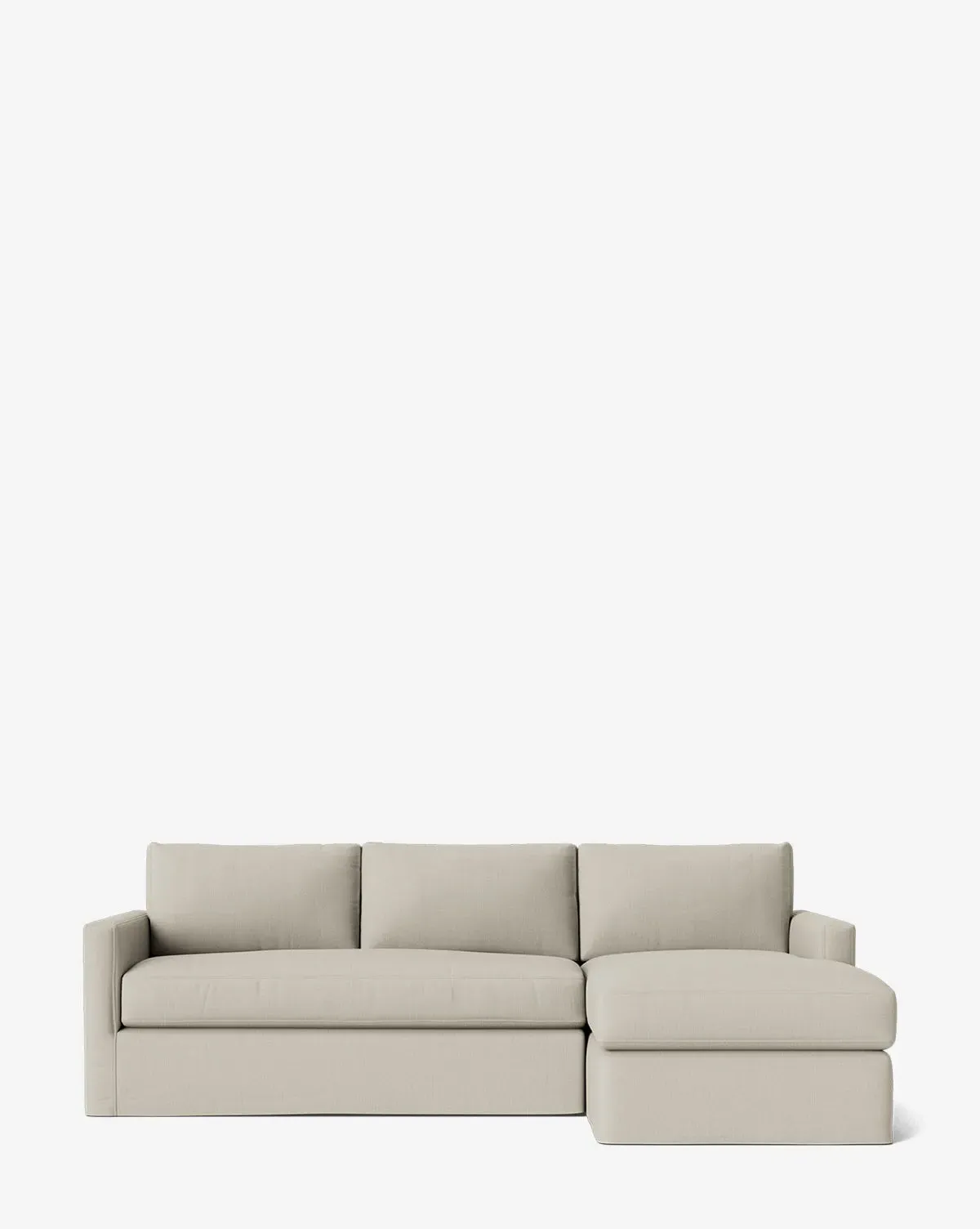 Macy Slipcover Left Chaise Sectional - Basalt, Belgian Linen product
