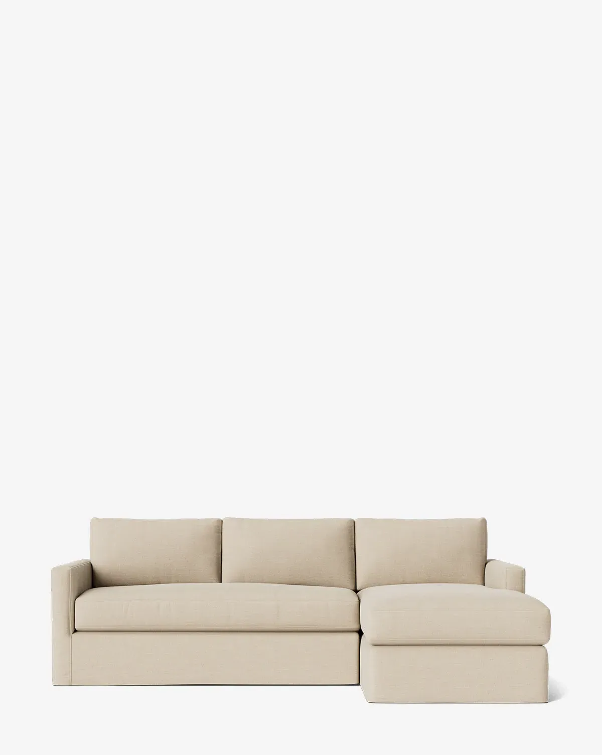 Macy Slipcover Left Chaise Sectional - Bisque Linen product
