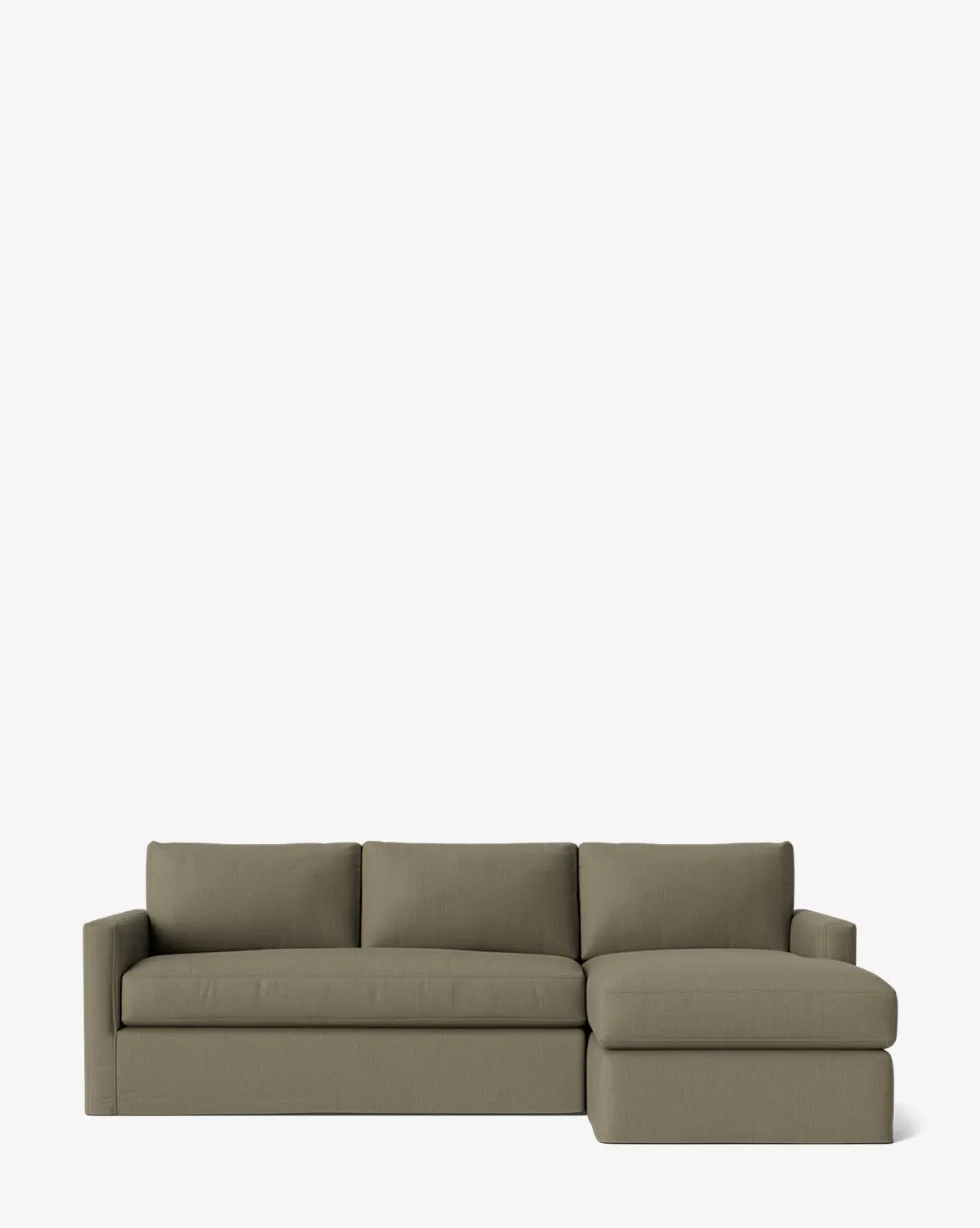 Macy Slipcover Left Chaise Sectional - Khaki, Belgian Linen product