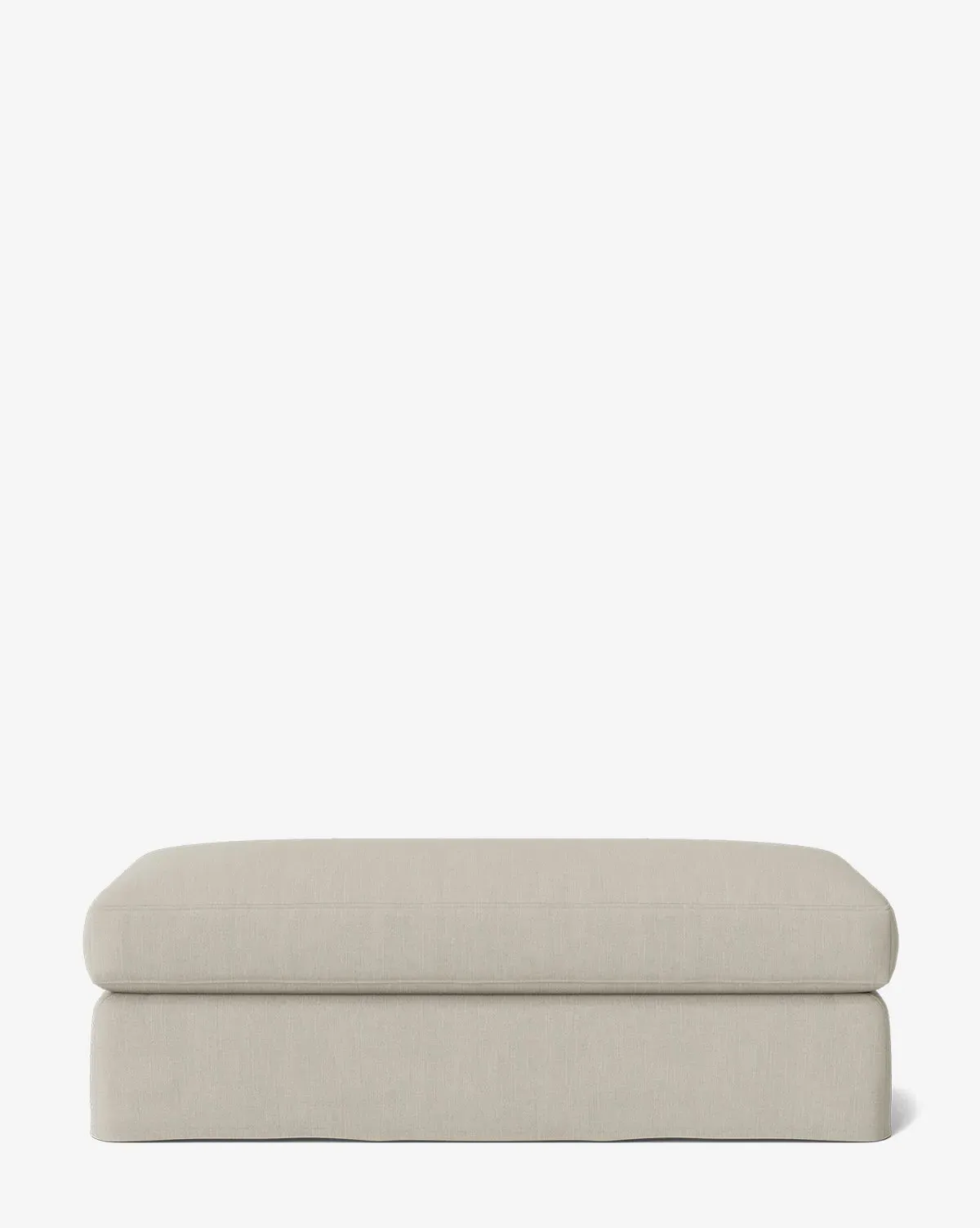 Macy Slipcover Small Ottoman - Basalt, Belgian Linen product