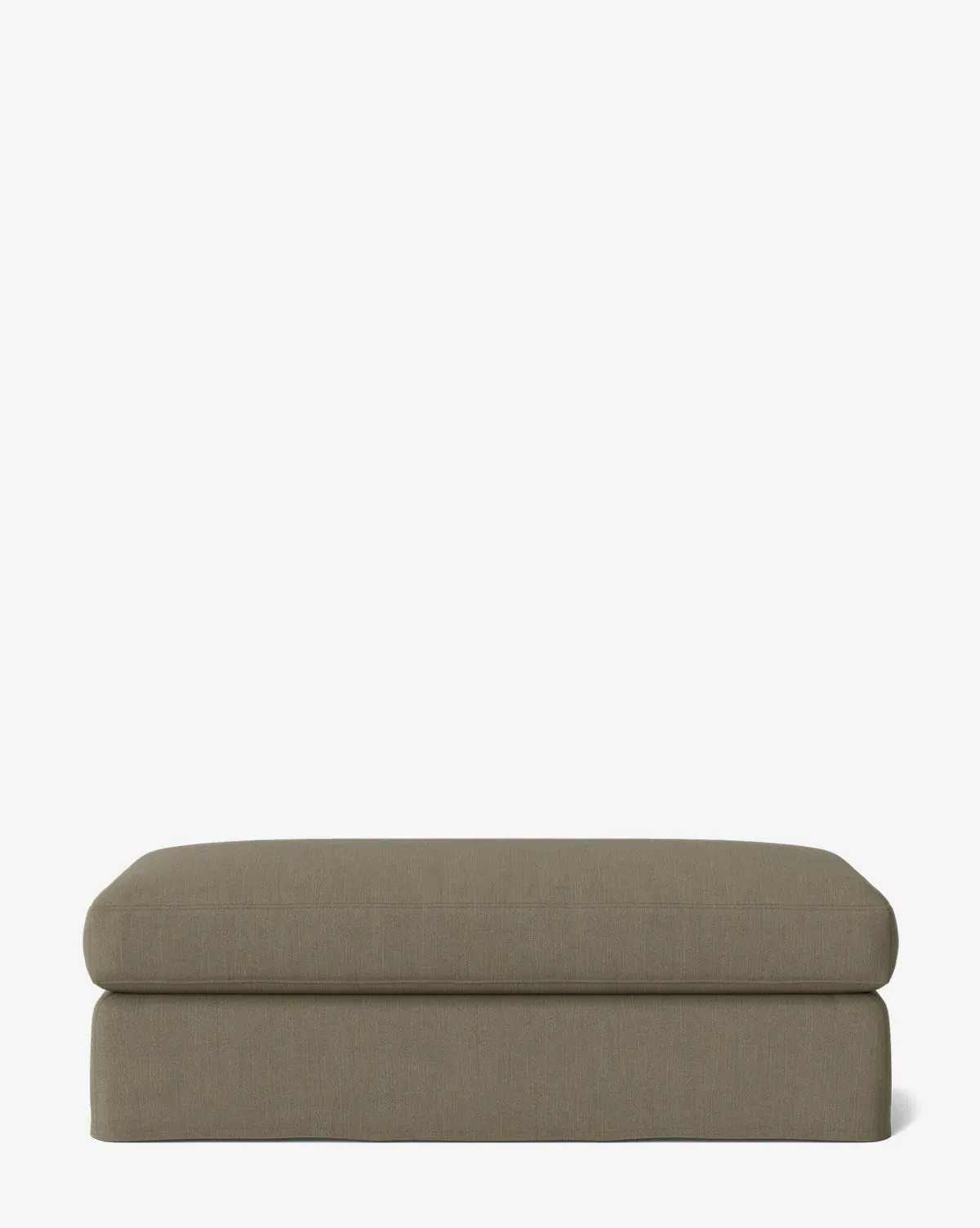 Macy Slipcover Small Ottoman - Khaki, Belgian Linen product