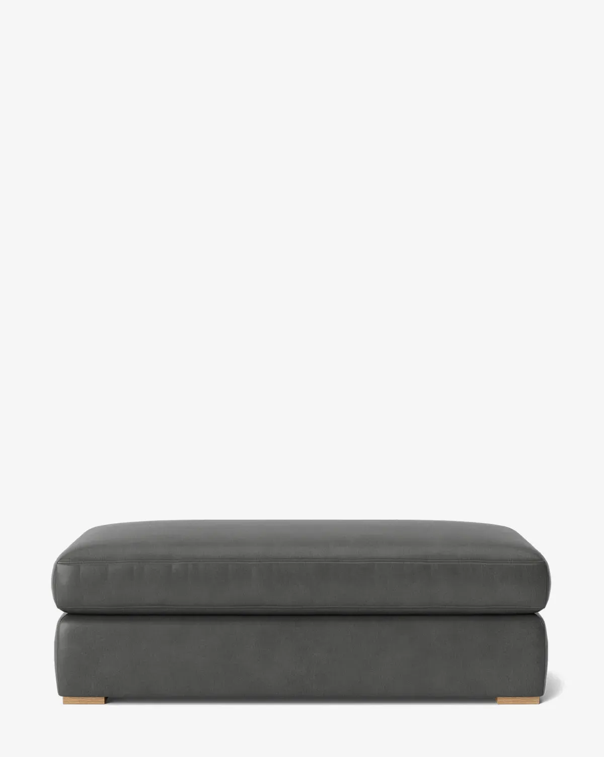 Macy Small Upholstered Ottoman - Flint Leather product