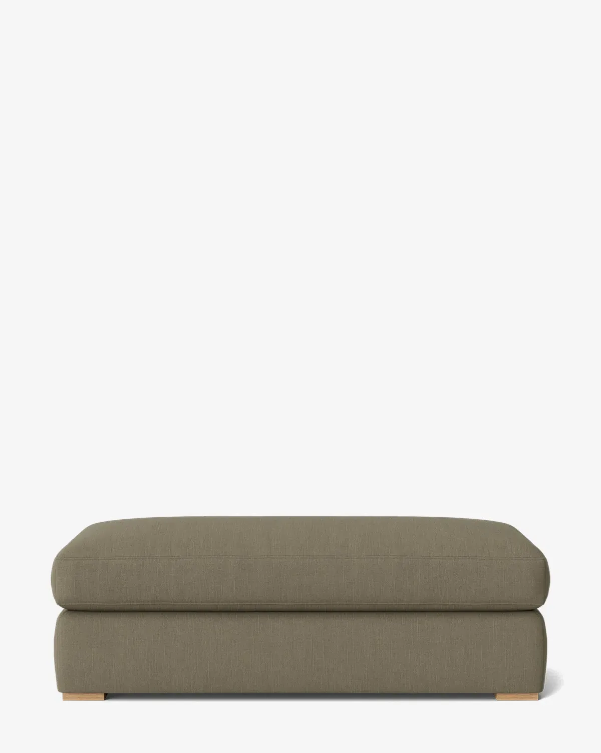 Macy Small Upholstered Ottoman - Khaki, Belgian Linen product