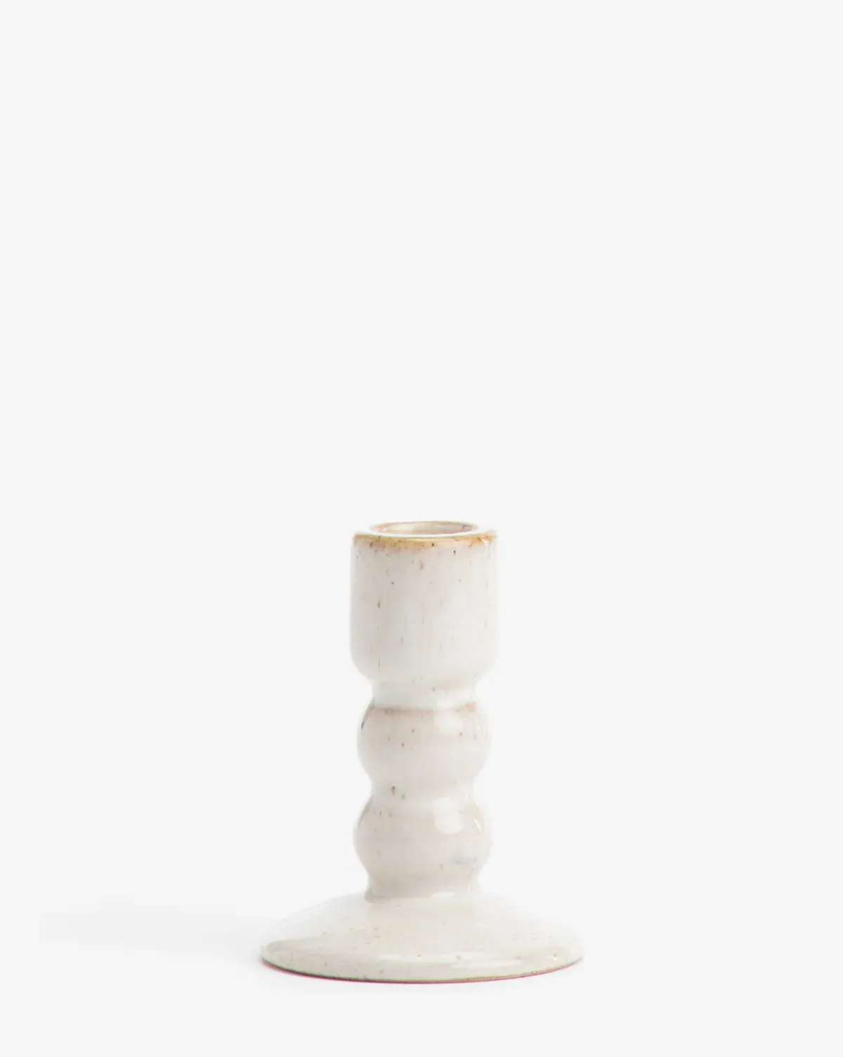 Mae Small Taper Candle Holder - White, Stoneware product
