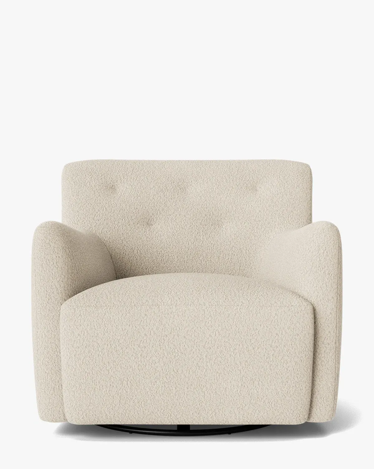 Magda Swivel Lounge Chair - Beige, Teddy Bear Boucle product