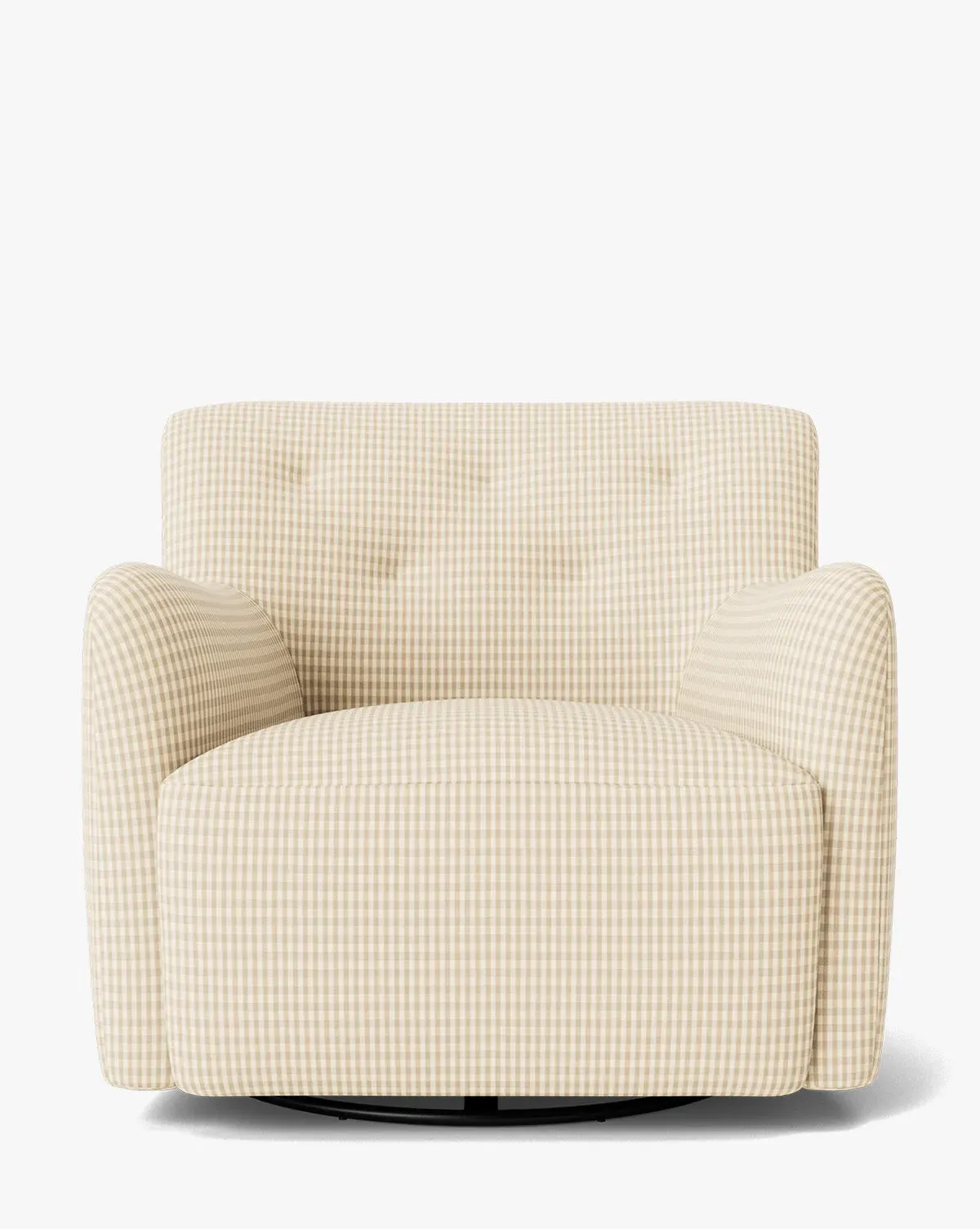Magda Swivel Lounge Chair - Tan Gingham, Perennials Fabric product