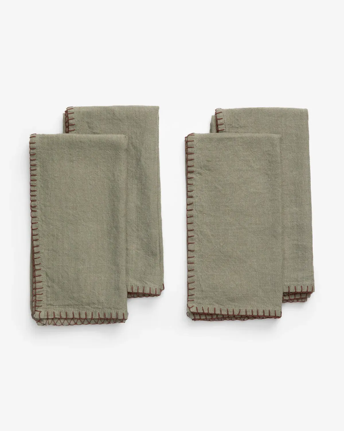 Maggie Linen Napkins Set of 4 - Green, Linen product