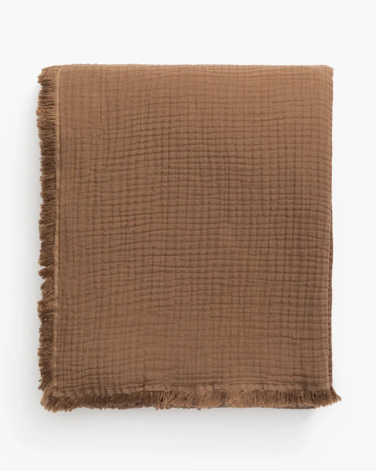 Marinella Oversized Waffle Throw - Brown, Cotton product