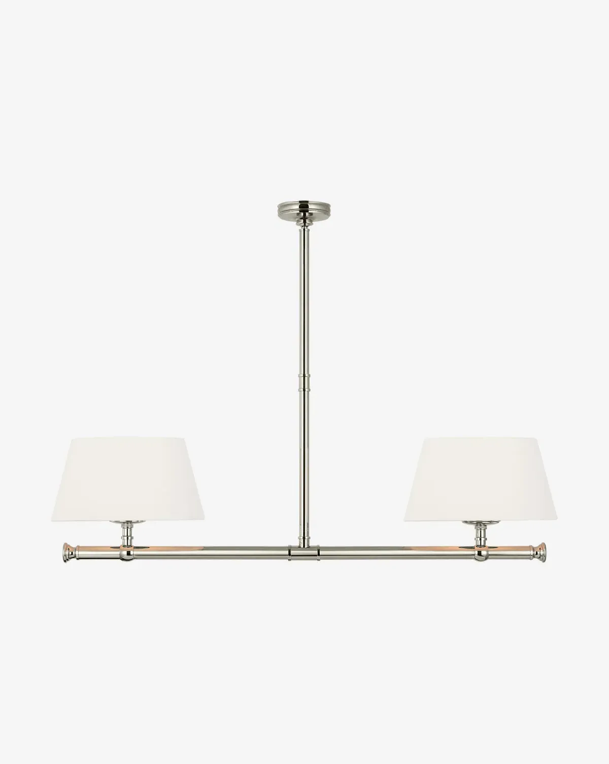 Marion Linear Chandelier - Polished Nickel, Linen product