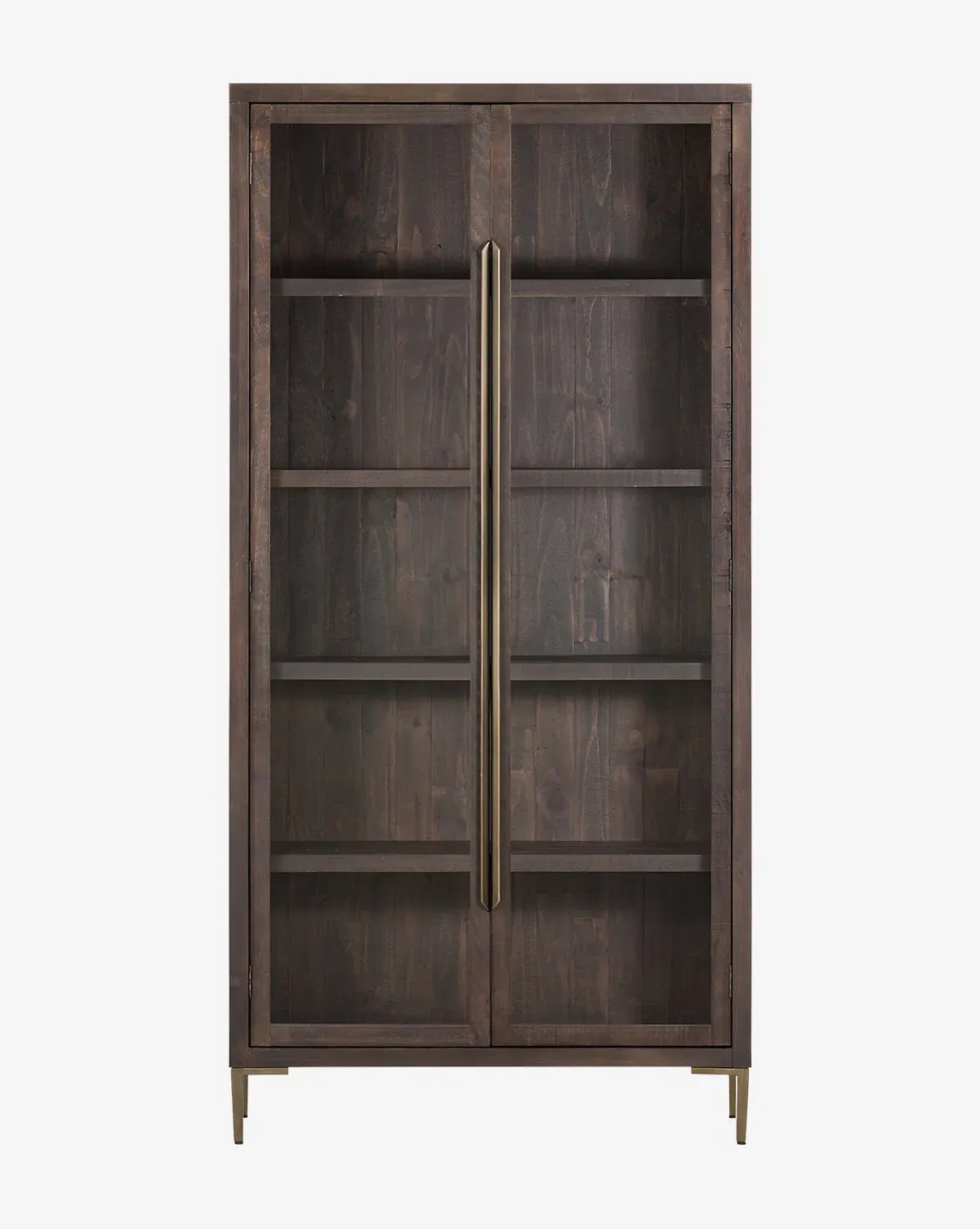 Maverick Cabinet with Glass Panel Doors - Dark Carbon, Reclaimed Pine product