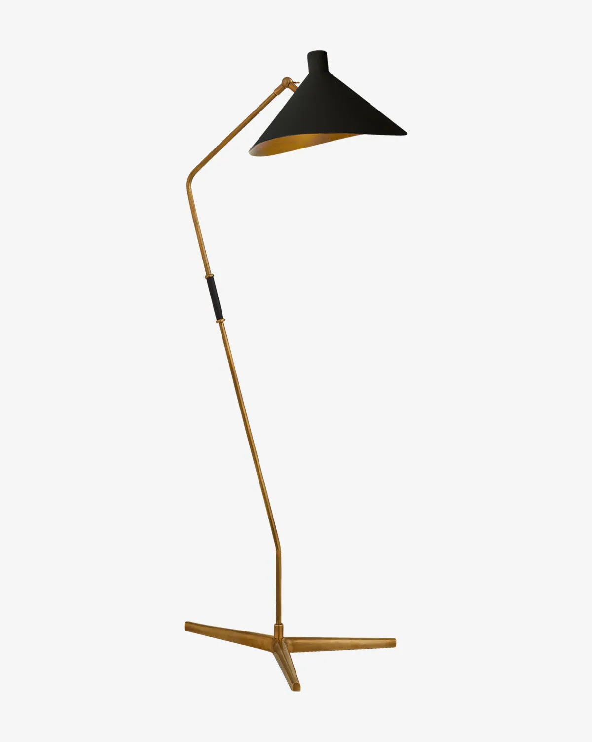 Mayotte Offset Floor Lamp - Antique Brass, Black product