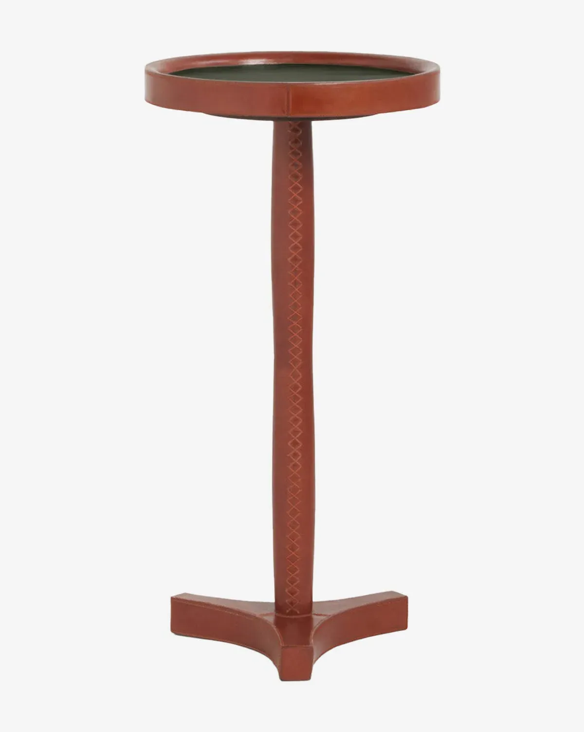 McCoy Leather Side Table - Tobacco/Forest product