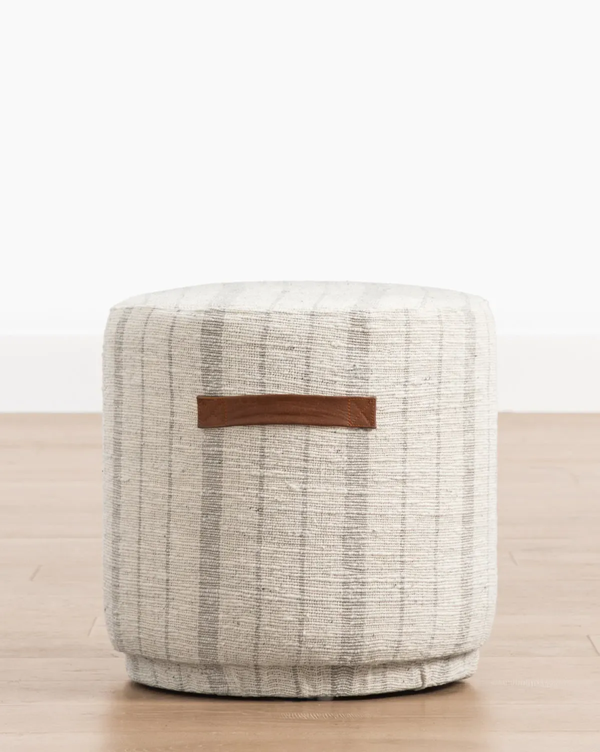 McKay Small Round Ottoman - Grey, Fabric product