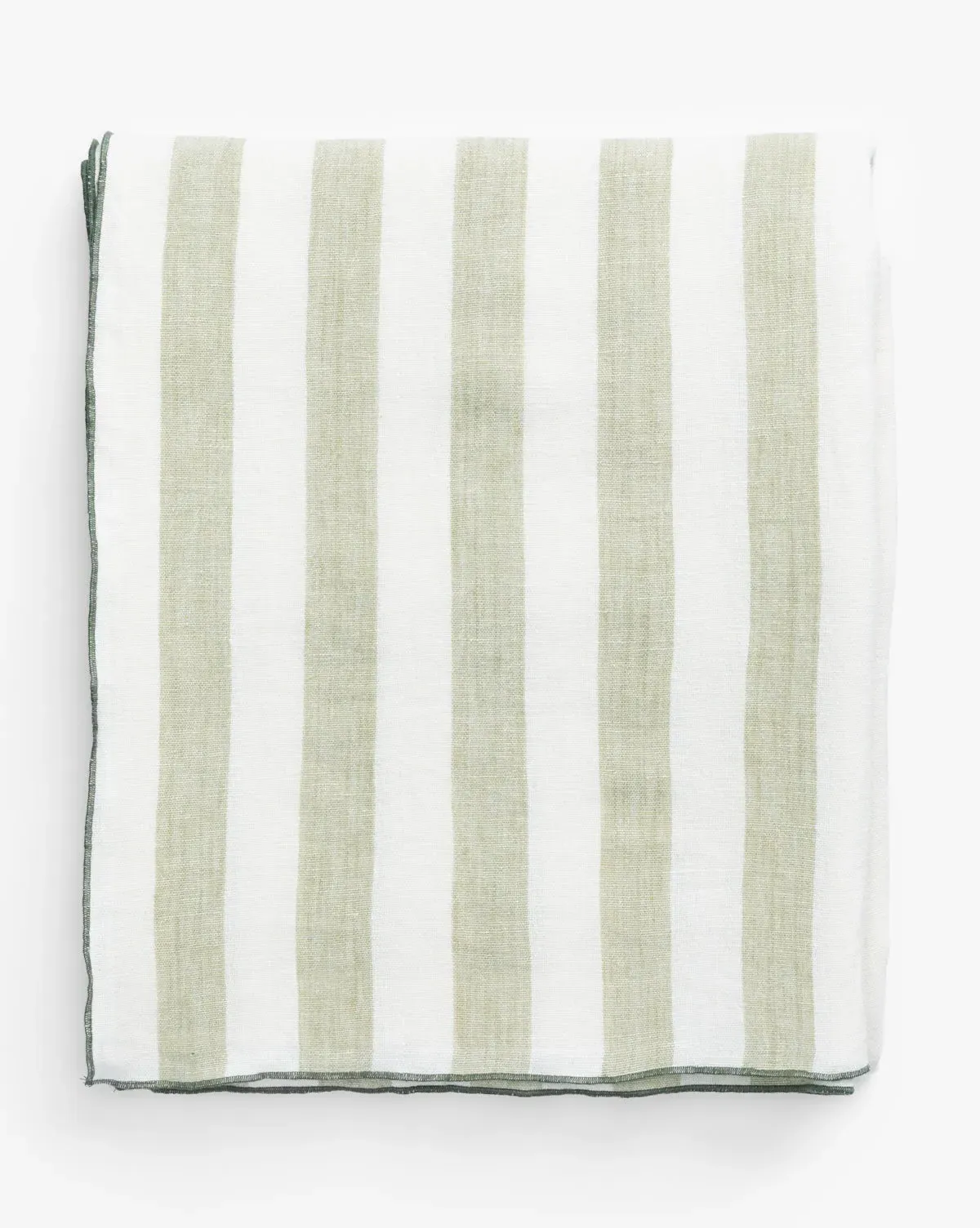 Melrose Striped Tablecloth - Green, Linen product