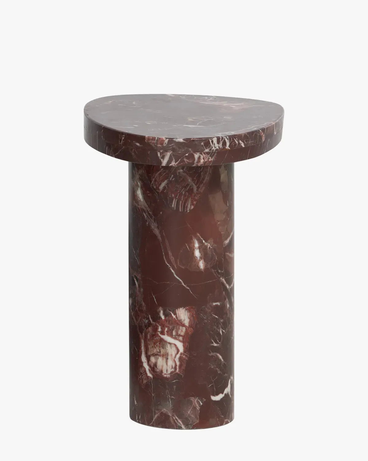 Merlot Marble Pedestal End Table - Merlot, Marble product