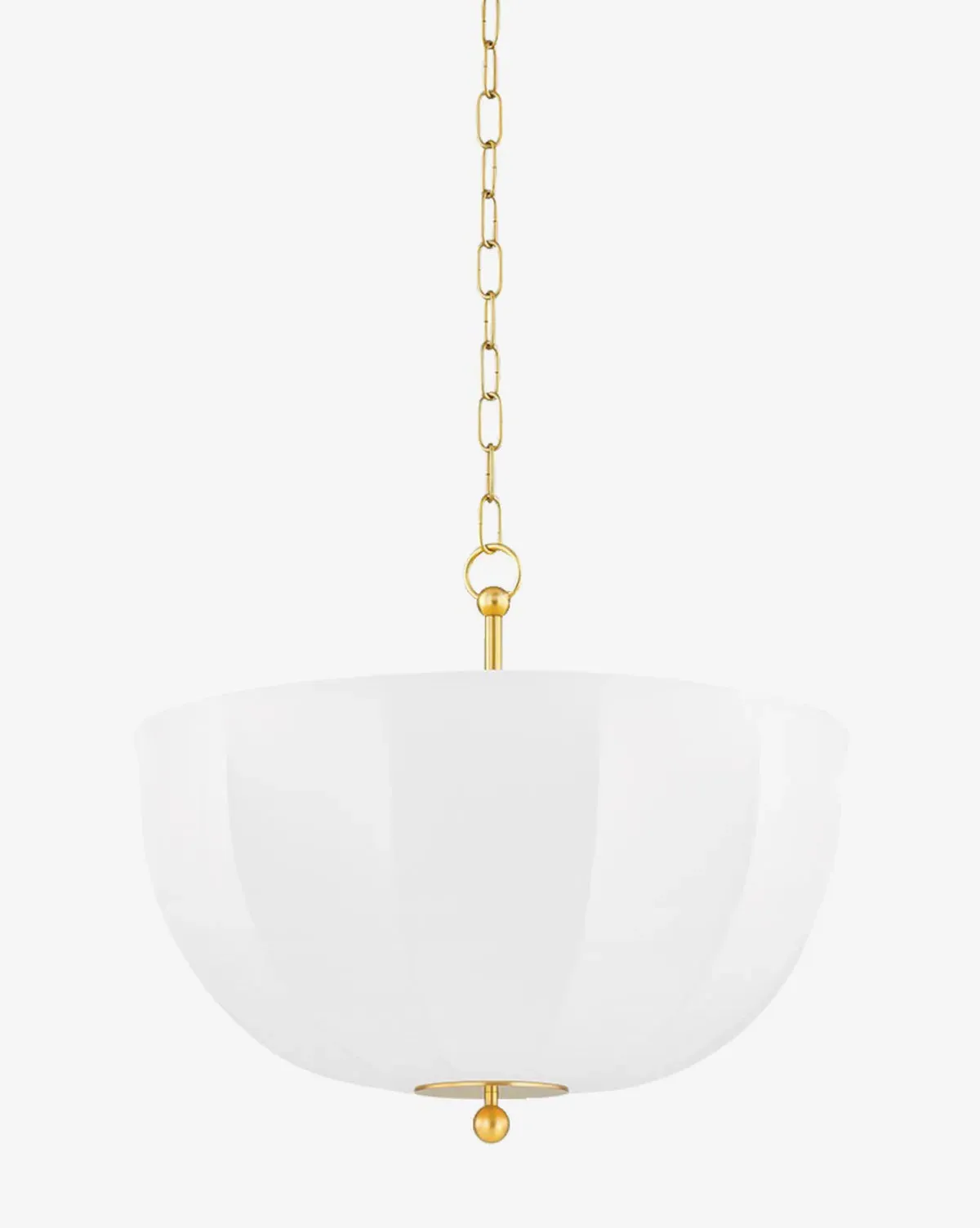 Meshelle Domed Pendant Light - White, Fabric product
