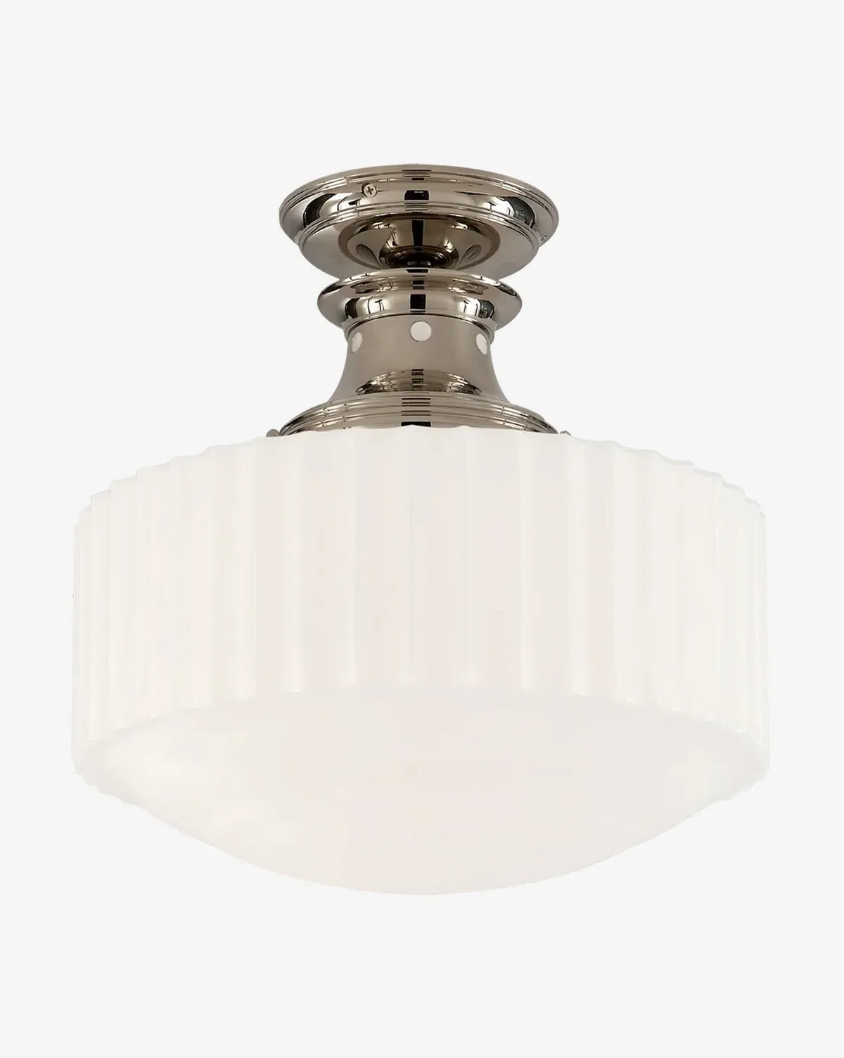 Milton Road Flush Mount - Polished Nickel, White Glass product