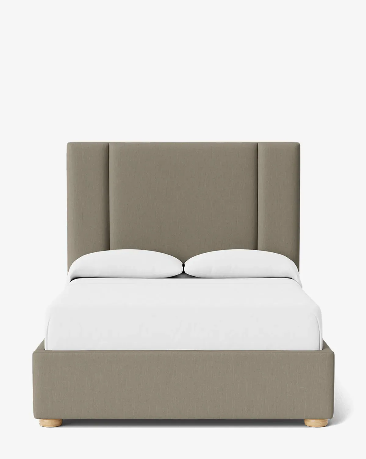 Mina Queen Size Bed Frame - Cement, Belgian Linen product
