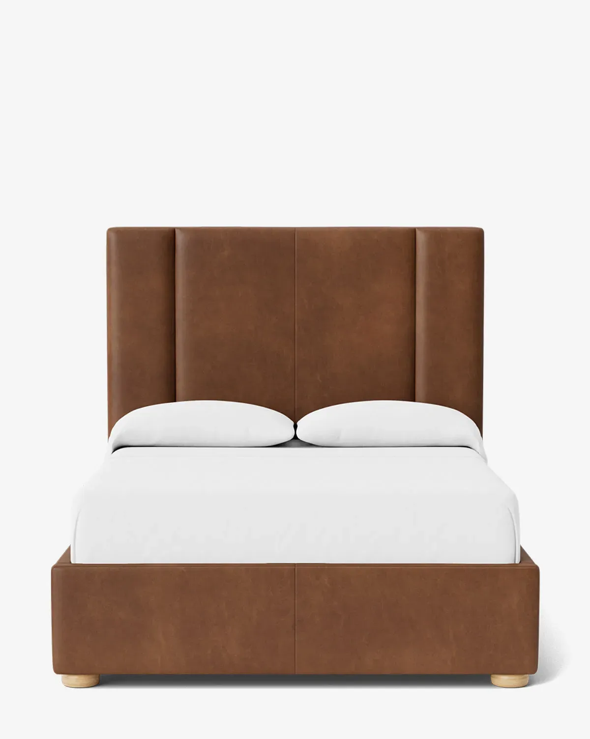 Mina Queen Size Bed Frame - Cognac, Leather product