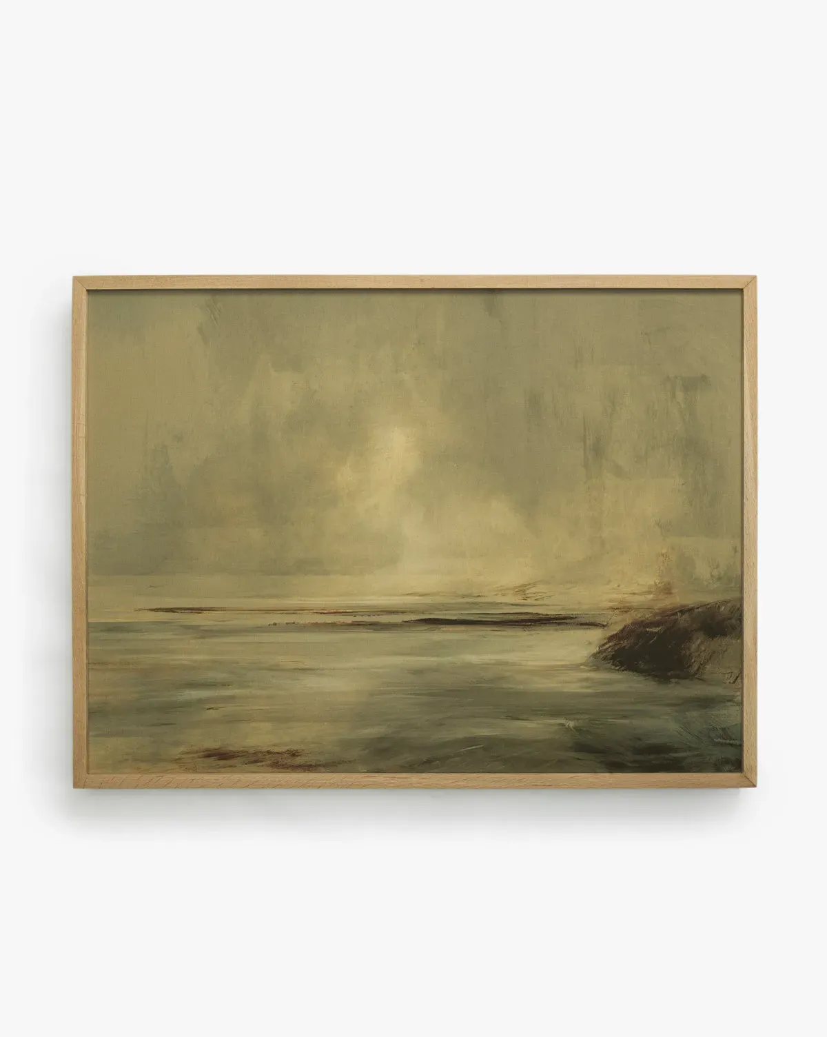 Misty Blue Headland Framed Canvas Artwork - White Oak product
