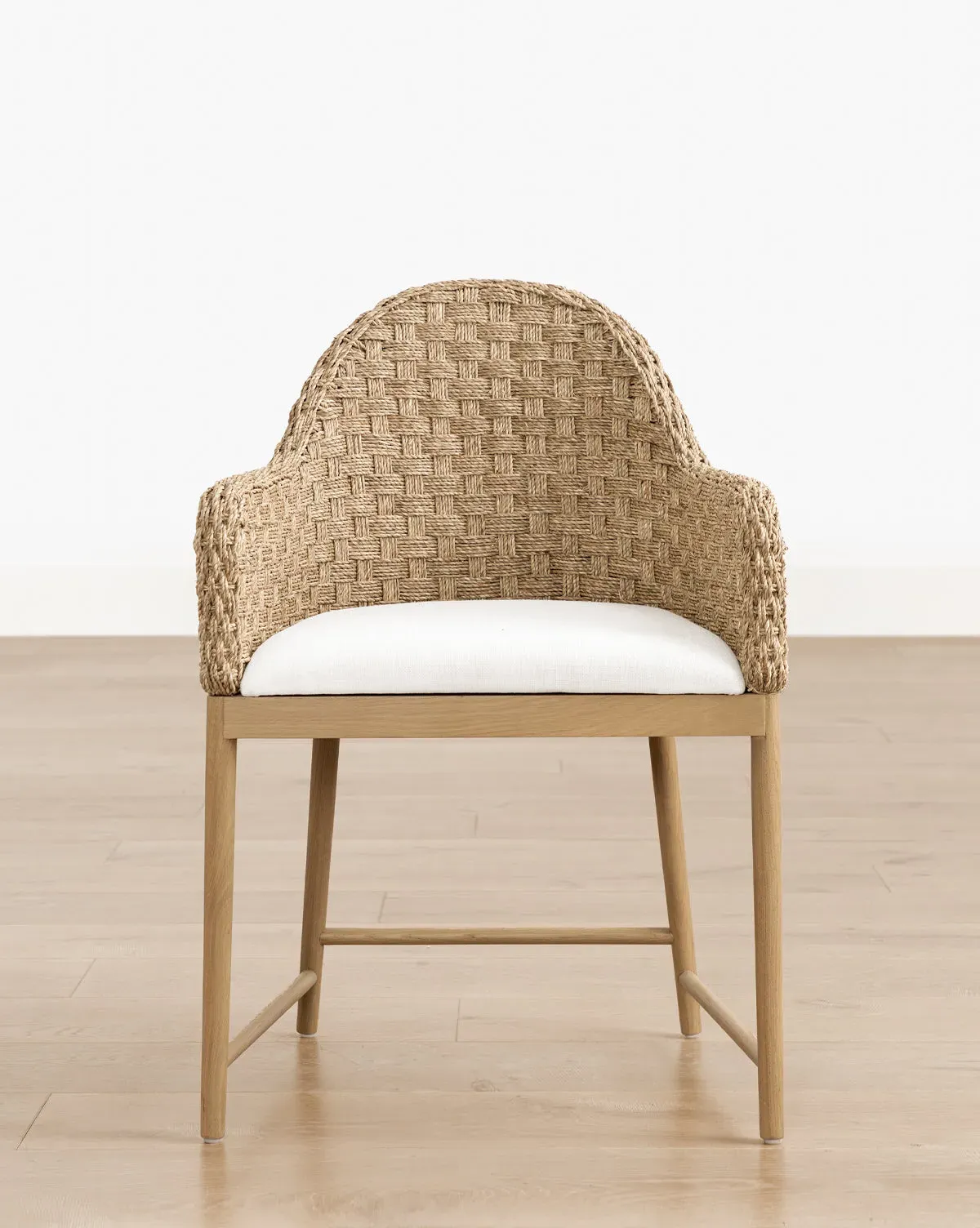 Molly Arm Dining Chair - White, Oak product