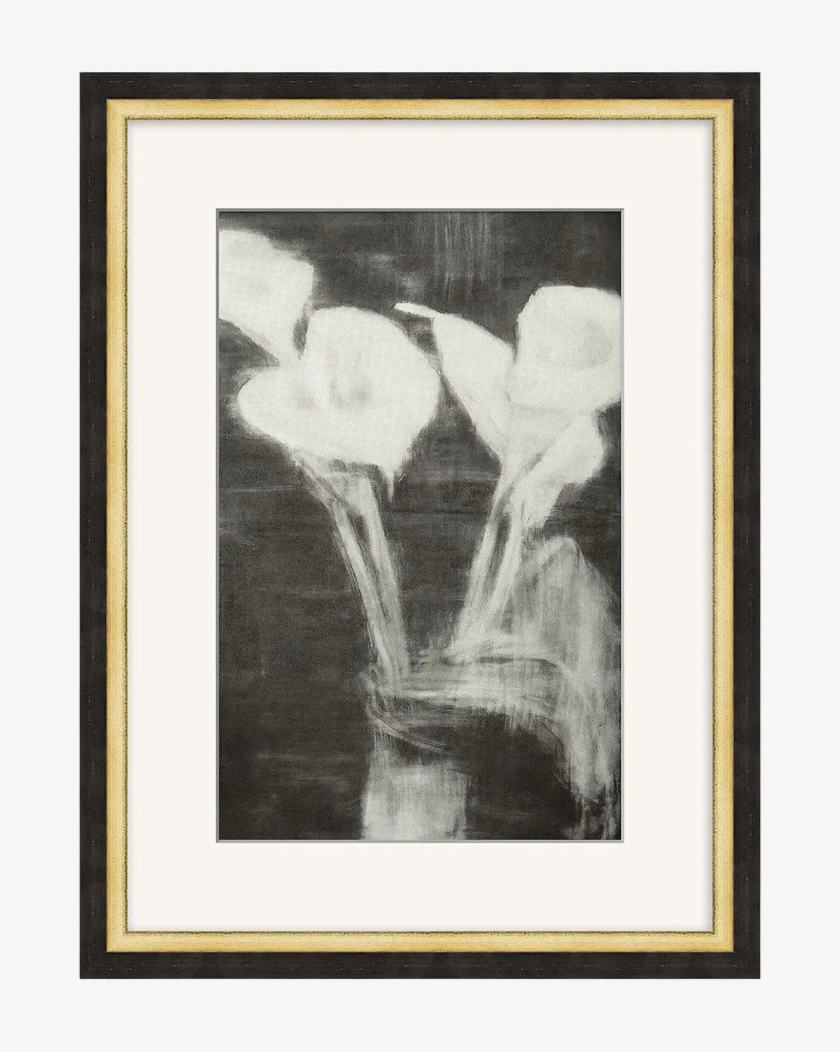 Monochrome Florals Framed Giclee Print - Black, Gold product