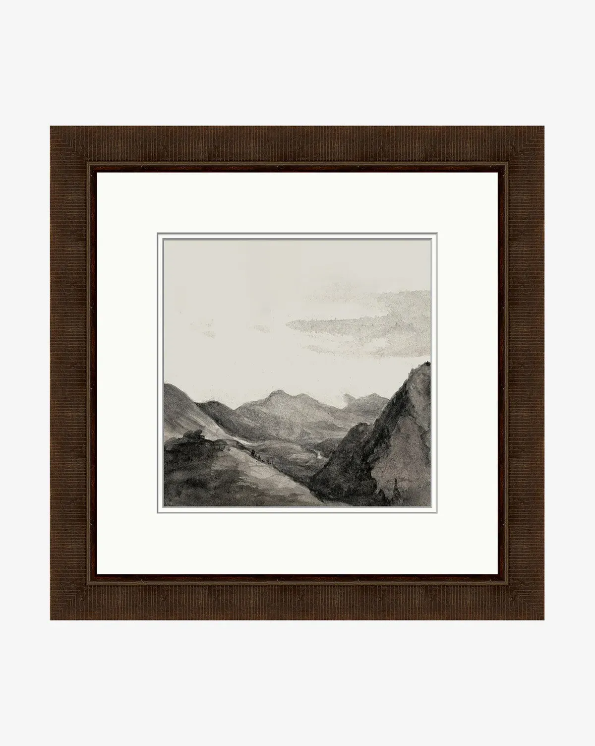 Monochrome Mountains Framed Giclee Print - Black, Espresso Wood product