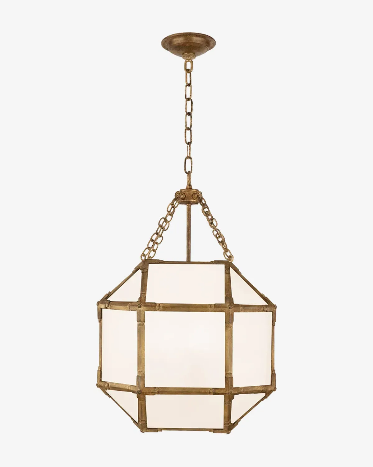 Morris Small Pendant Lantern - Gilded Iron, White Glass product