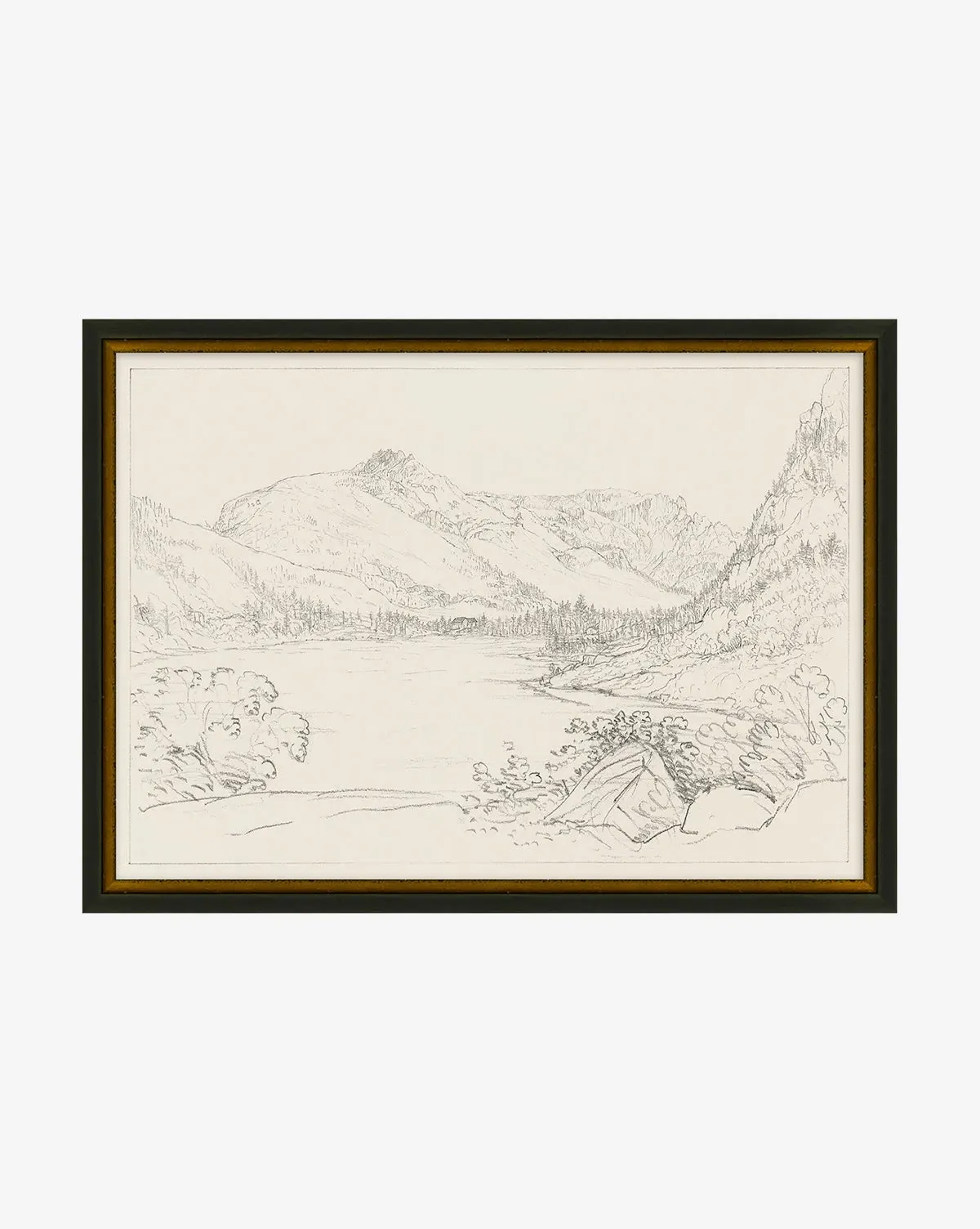 Mountain Valley Framed Giclee Print - Black, Gold product