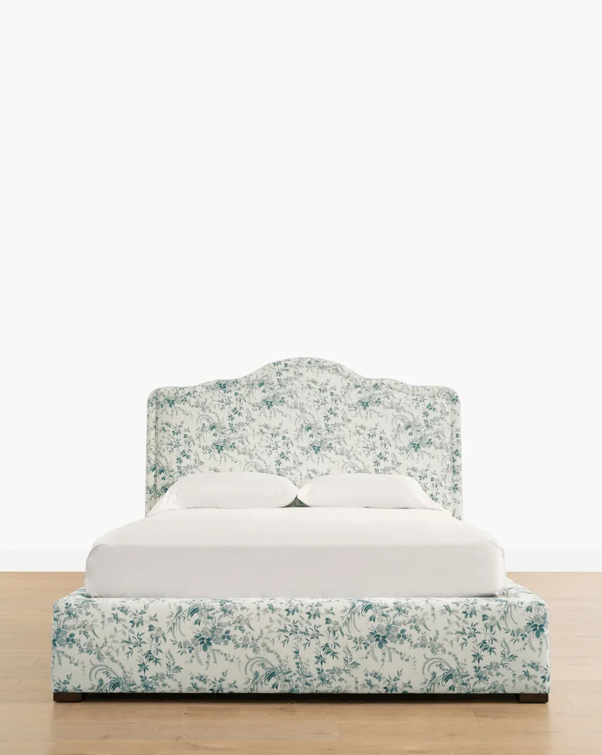 Mulholland Arboretum Floral Twin Bed Frame - Blue, Linen product