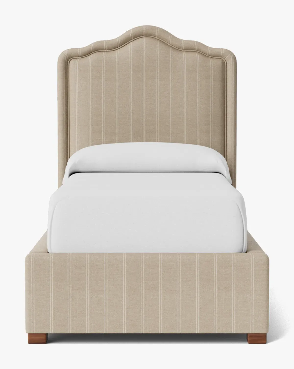 Mulholland Twin Size Bed Frame - Oatmeal & Ivory Stripe, Linen product