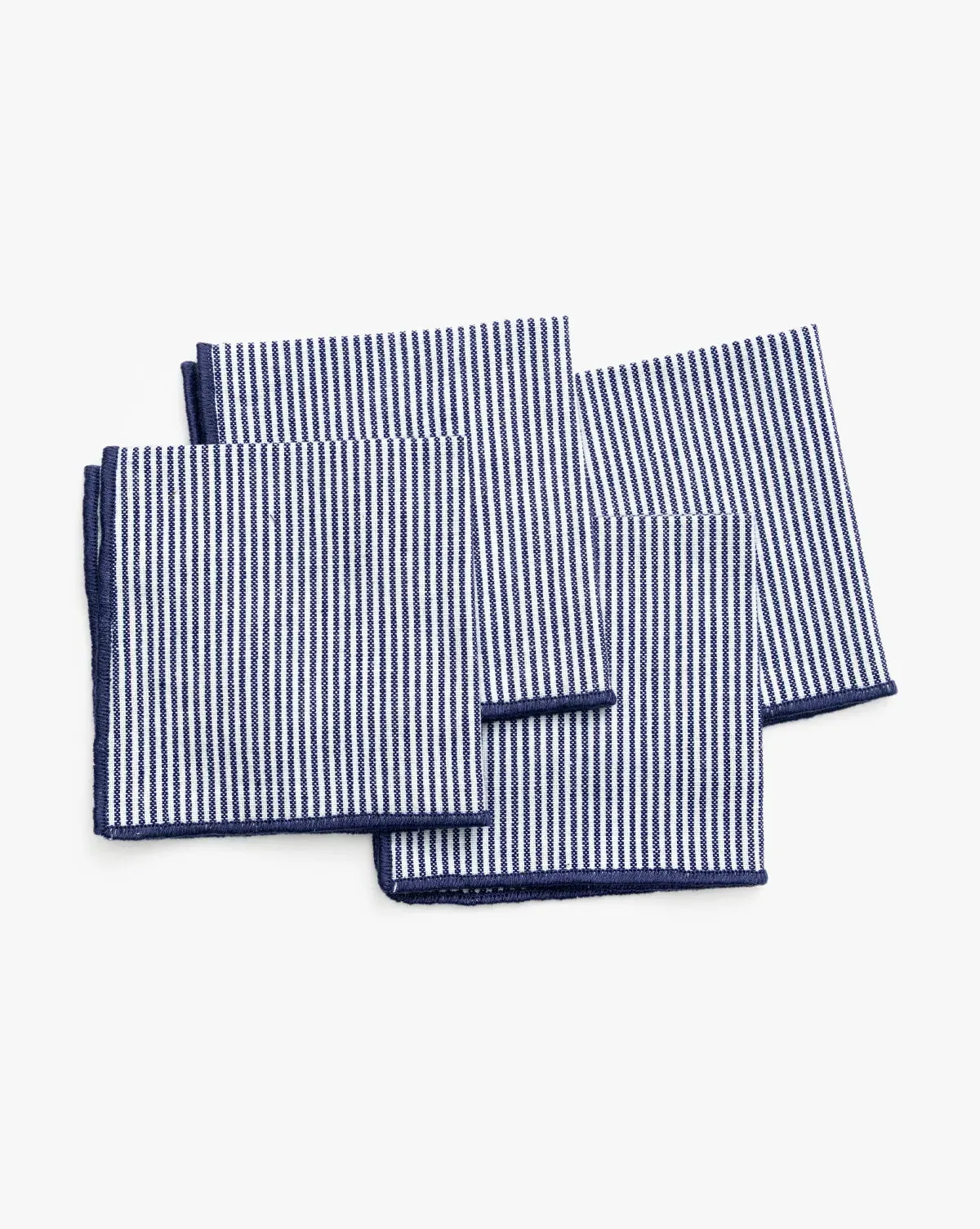 Navy Striped Cocktail Napkins Set of 4 - Navy, Cotton product