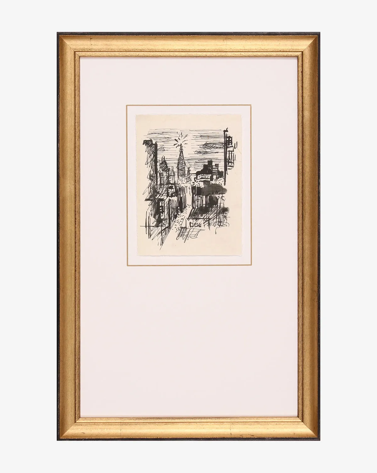 New York City Sketch Artwork - Black, Gold product