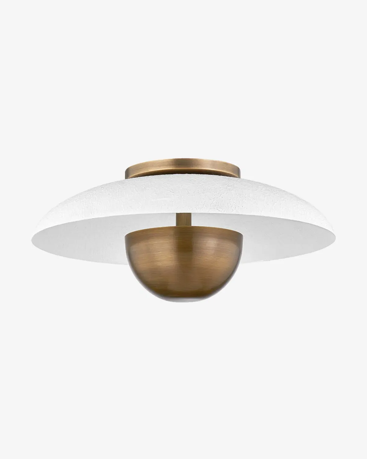 Noah Round Flush Mount - Patina Brass, White Gesso product