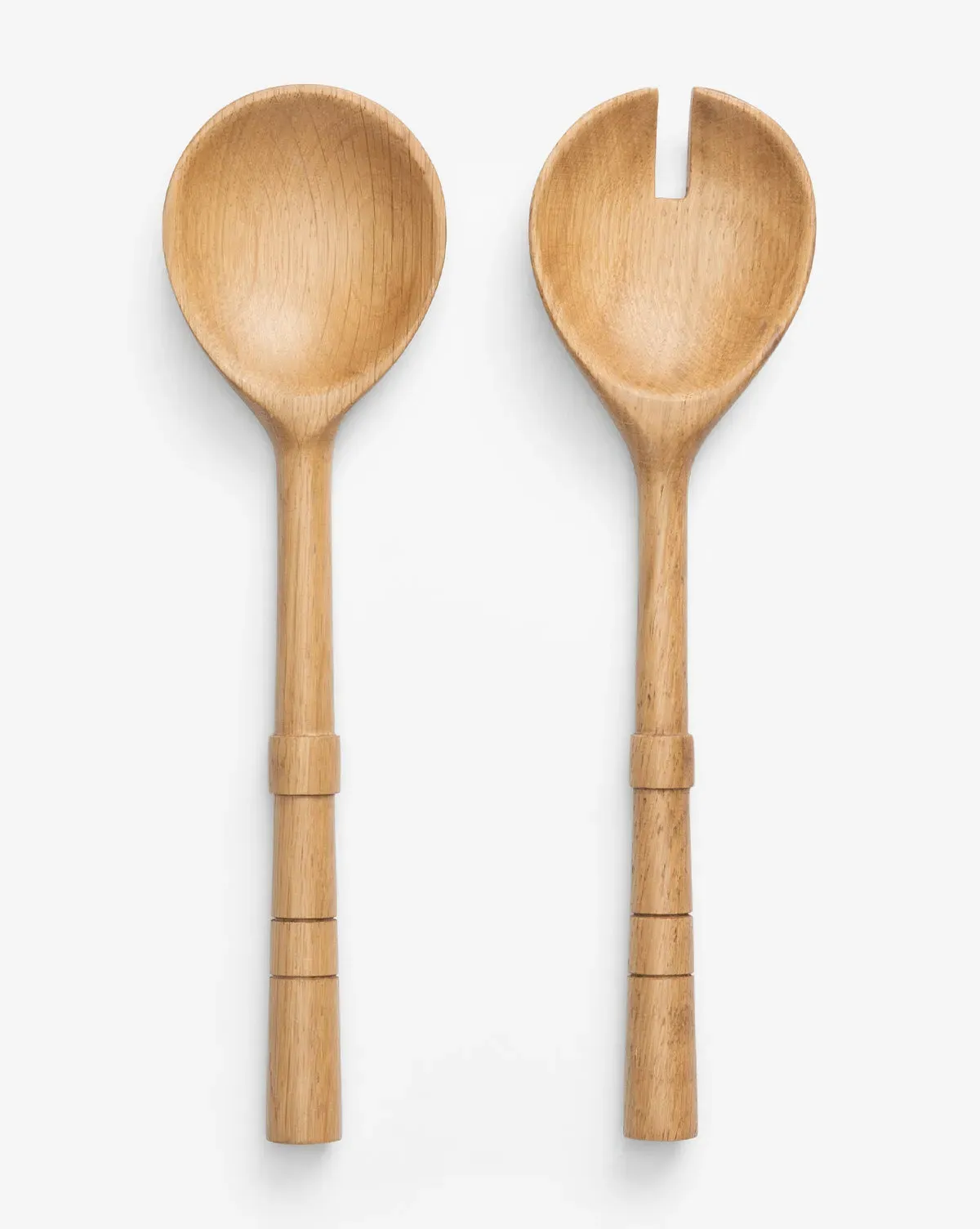 Notched Oak Wood Salad Servers - Oak product