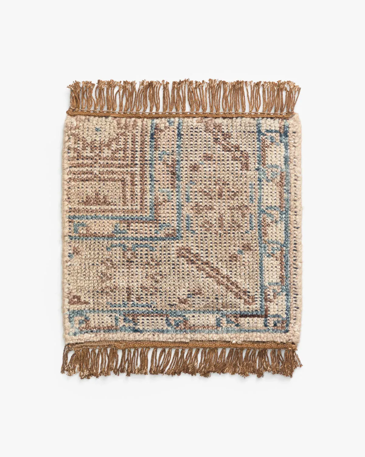 Nunez Hand-Knotted Wool Rug Swatch - Green, Blue product